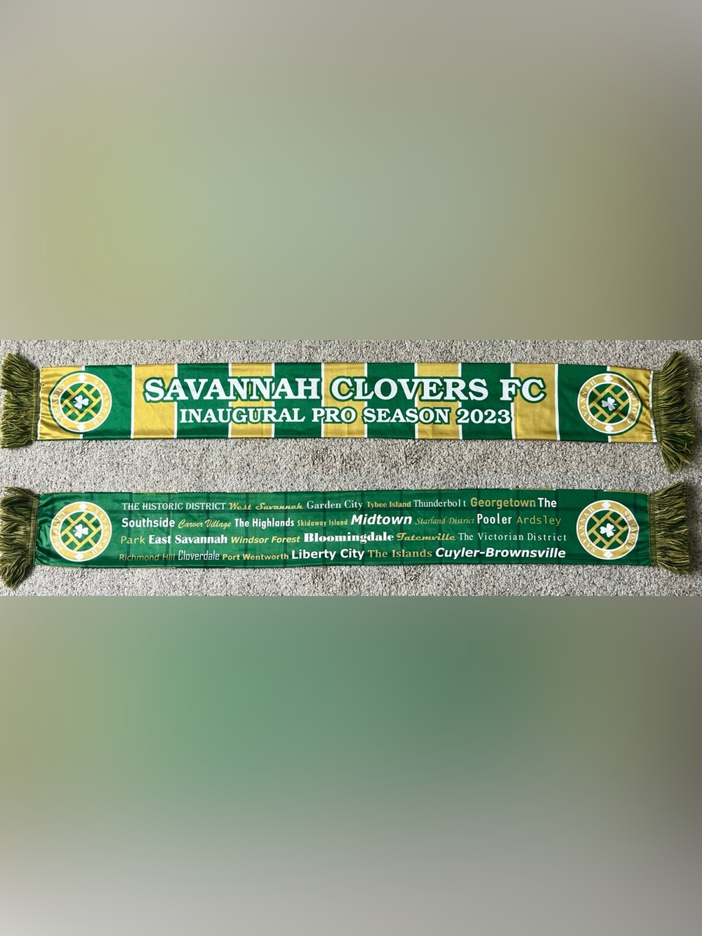 Savannah Clovers FC Inaugural Pro Season 2023 Neighborhoods Soccer Scarf